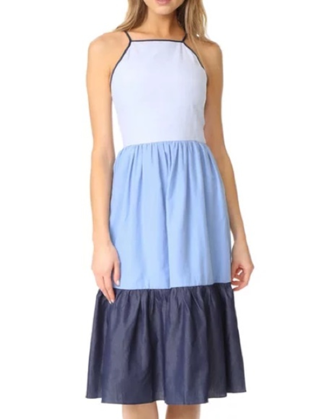 English Factory Tiered Colorblock sleeveless midi dress women’s xsmall